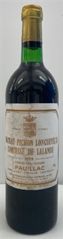 Chateau Pichon Lalande 1978 (damage label)