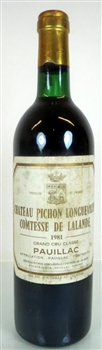 Chateau Pichon Lalande 1981 (damage label)